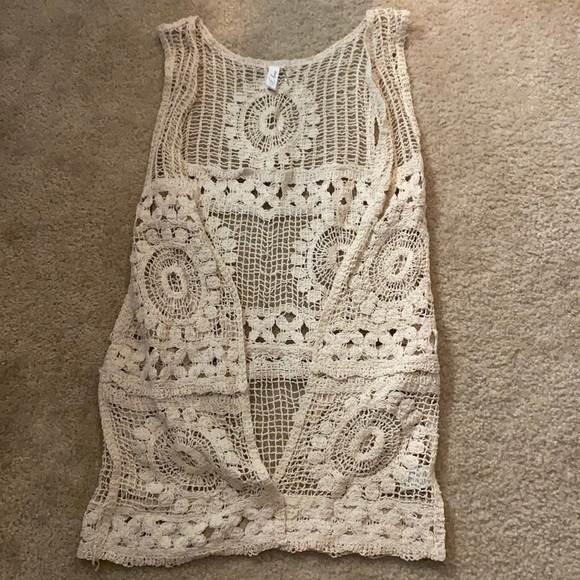 Jackets & Blazers - Long sleeveless crochet vest